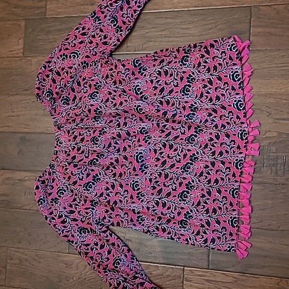 Rafaella women's 3/4 length sleeve top with tassels size XL - Picture 2 of 10